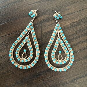 Sterling Silver and Turquoise teardrop earrings.